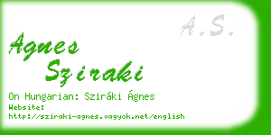 agnes sziraki business card