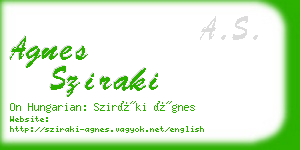 agnes sziraki business card